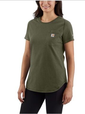 Carhartt Women's Short Sleeve Pocket Tee in Basil Heather